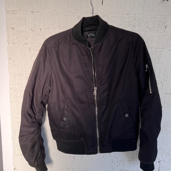 Topshop Black Bomber Jacket | Worn Once - Picture 1 of 4